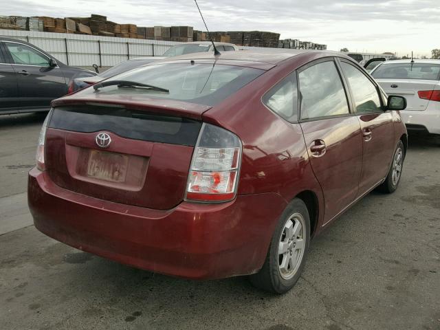 JTDKB22U140017264 - 2004 TOYOTA PRIUS BURGUNDY photo 4