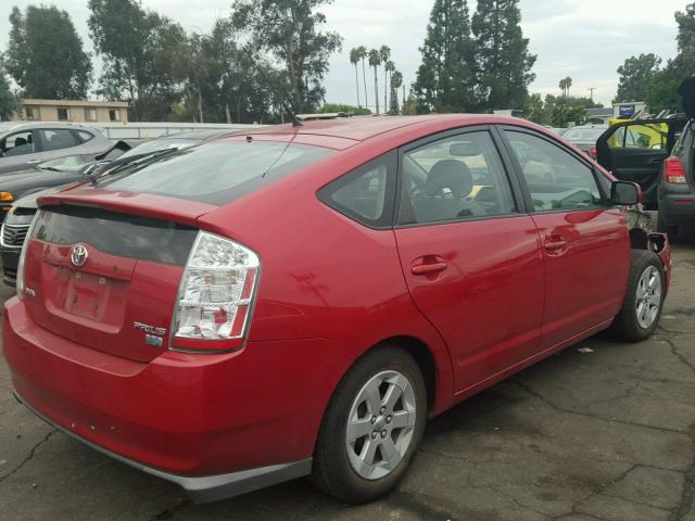 JTDKB20U683450554 - 2008 TOYOTA PRIUS RED photo 4