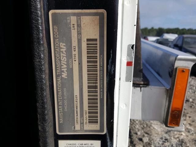 1HTSCABM5WH518169 - 1998 INTERNATIONAL 4000 4700 WHITE photo 10