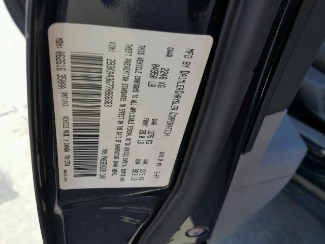 2B3KA43G77H866663 - 2007 DODGE CHARGER SE BLACK photo 10