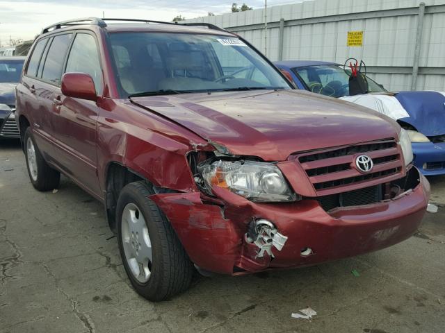 JTEEP21A670205350 - 2007 TOYOTA HIGHLANDER RED photo 1