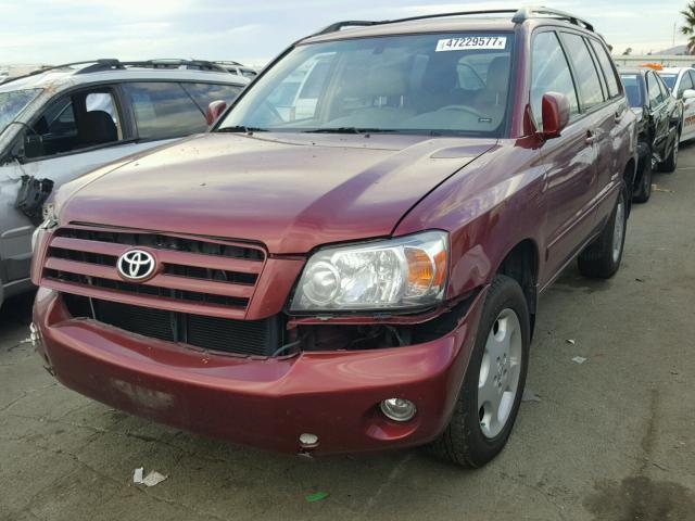 JTEEP21A670205350 - 2007 TOYOTA HIGHLANDER RED photo 2