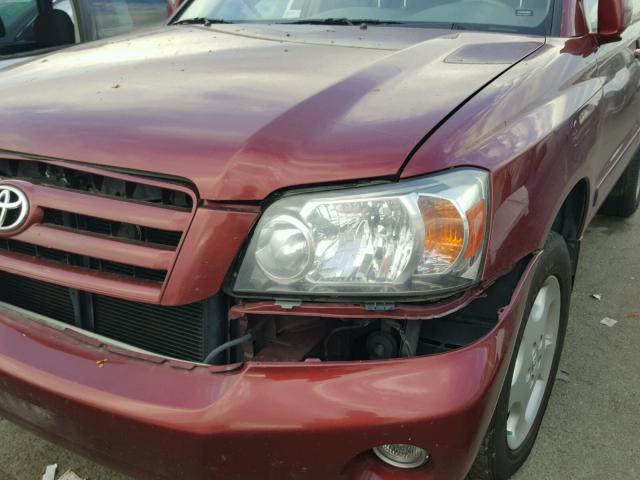 JTEEP21A670205350 - 2007 TOYOTA HIGHLANDER RED photo 9