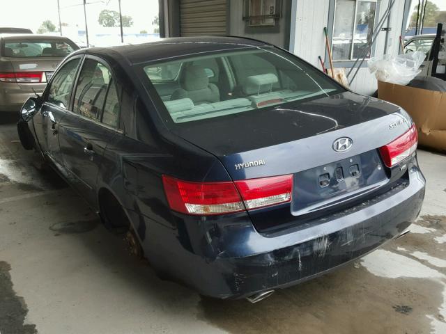 5NPEU46F46H037691 - 2006 HYUNDAI SONATA GLS BLUE photo 3