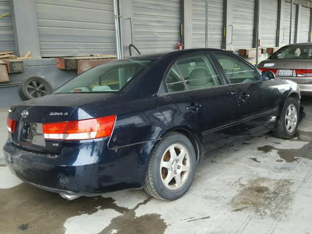 5NPEU46F46H037691 - 2006 HYUNDAI SONATA GLS BLUE photo 4