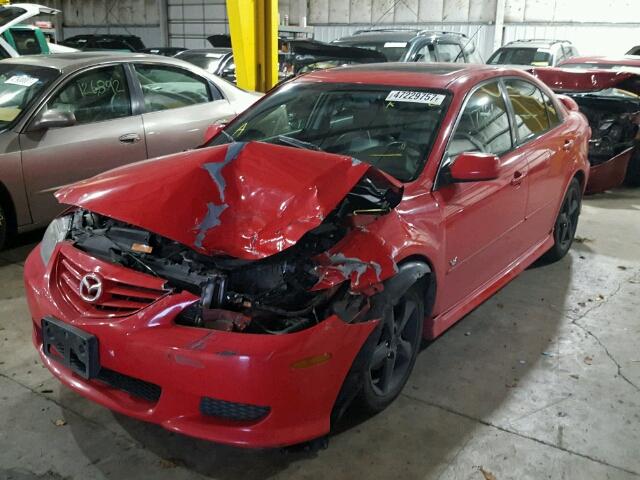 1YVHP84D955M24808 - 2005 MAZDA 6 S RED photo 2