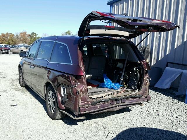 5FNRL5H64DB017363 - 2013 HONDA ODYSSEY EX BURGUNDY photo 3