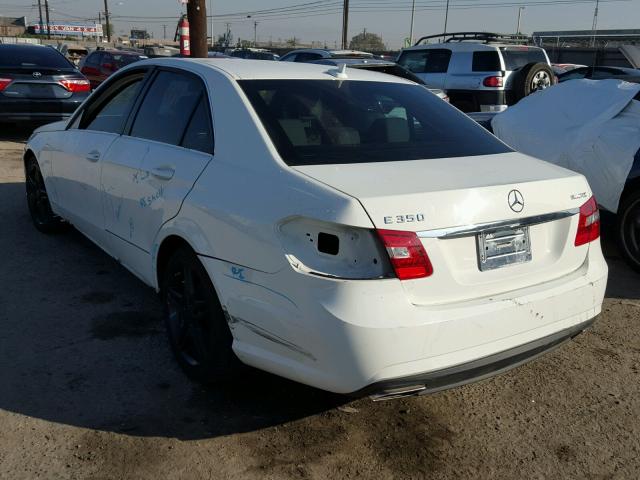 WDDHF2EB5CA518780 - 2012 MERCEDES-BENZ E WHITE photo 3