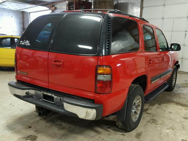 1GNEK13T41J178640 - 2001 CHEVROLET TAHOE K150 RED photo 4