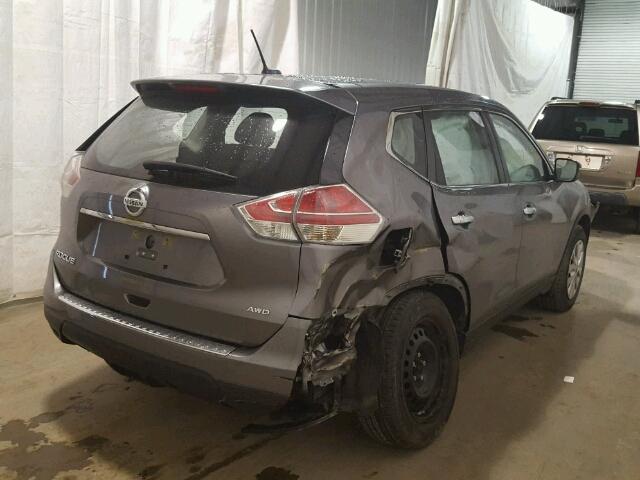 KNMAT2MV0FP591072 - 2015 NISSAN ROGUE S GRAY photo 4