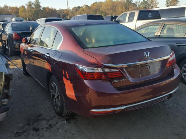 1HGCR2F30GA141396 - 2016 HONDA ACCORD LX MAROON photo 3