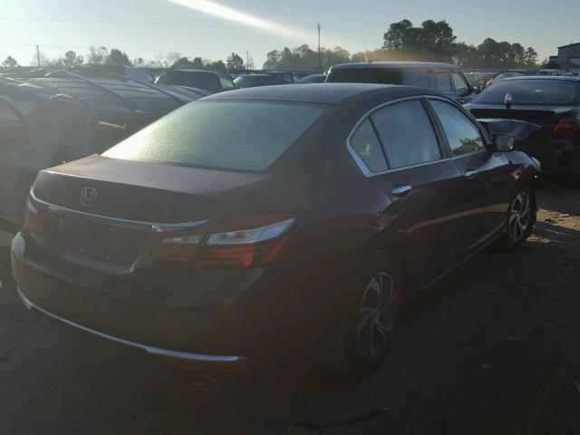 1HGCR2F30GA141396 - 2016 HONDA ACCORD LX MAROON photo 4