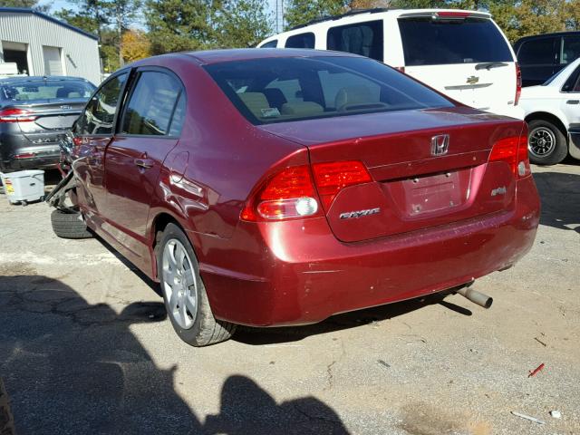 1HGFA165X6L023861 - 2006 HONDA CIVIC LX RED photo 3