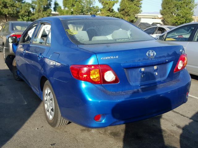 1NXBU4EE9AZ309125 - 2010 TOYOTA COROLLA BA BLUE photo 3