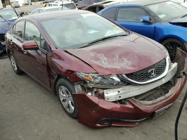 19XFB2F58EE222075 - 2014 HONDA CIVIC LX BURGUNDY photo 1