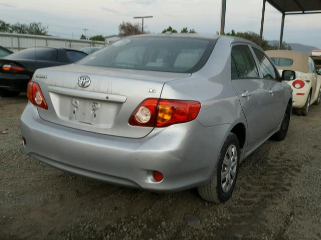 1NXBU40E59Z017801 - 2009 TOYOTA COROLLA BA SILVER photo 4