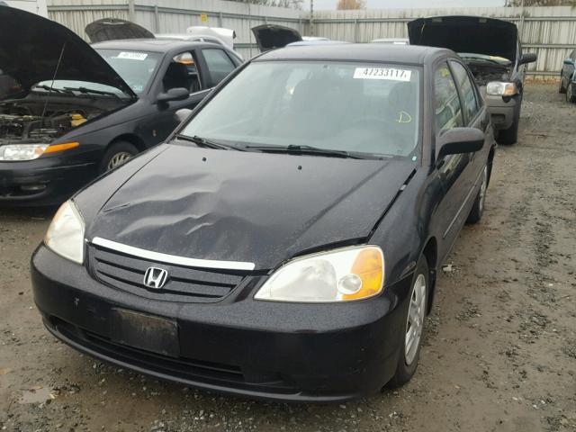 1HGES16503L003185 - 2003 HONDA CIVIC LX BLACK photo 2