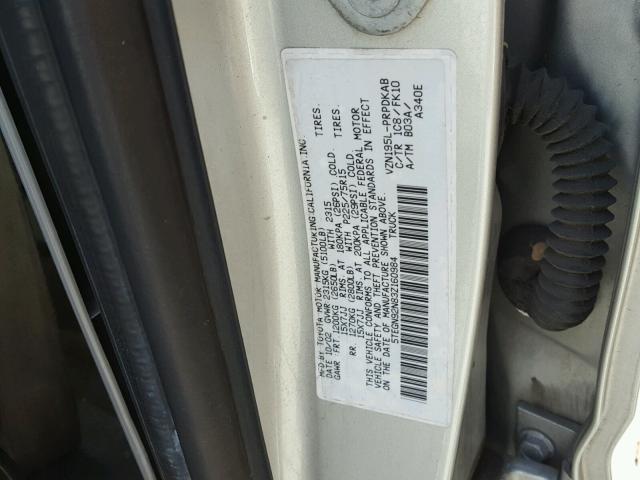 5TEGN92N83Z160984 - 2003 TOYOTA TACOMA DOU SILVER photo 10