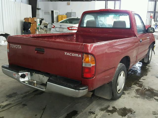 4TANL42N5YZ584802 - 2000 TOYOTA TACOMA RED photo 4