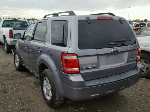 1FMCU49H28KE64081 - 2008 FORD ESCAPE HEV BLUE photo 3