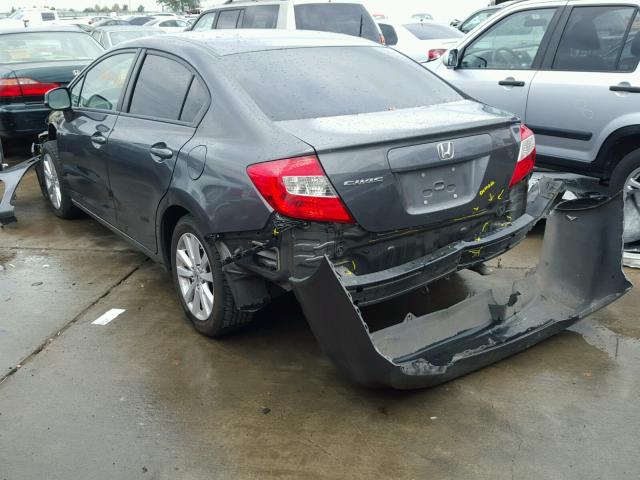 2HGFB2F90CH592670 - 2012 HONDA CIVIC EXL Сұр фото 3