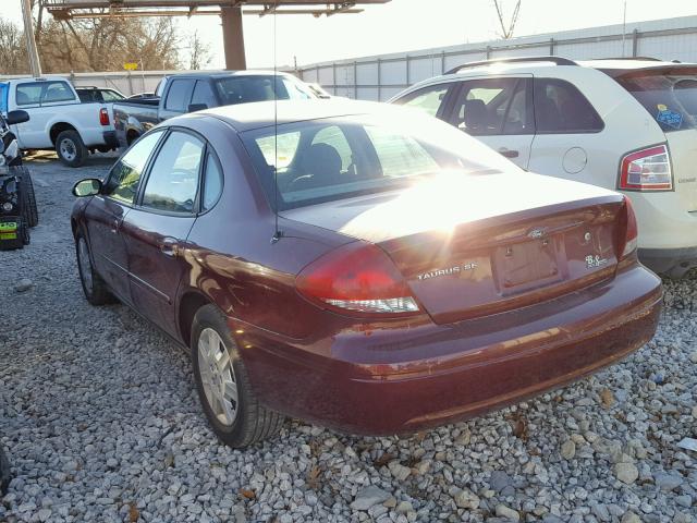 1FAFP53U55A307866 - 2005 FORD TAURUS SE MAROON photo 3