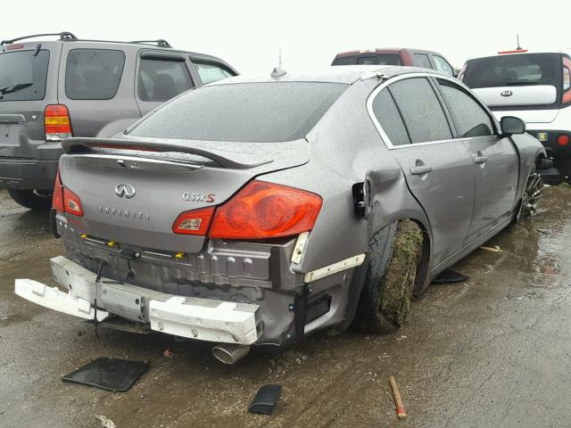 JNKBV61F68M263371 - 2008 INFINITI G35 GRAY photo 4