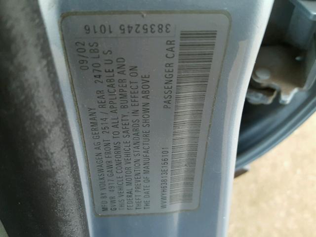 WVWYH63B13E156101 - 2003 VOLKSWAGEN PASSAT GLX 蓝色 照片 10