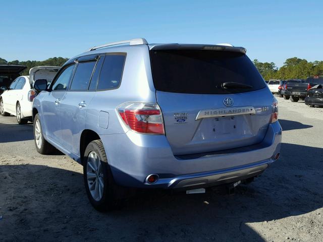 JTEEW44A082007556 - 2008 TOYOTA HIGHLANDER BLUE photo 3