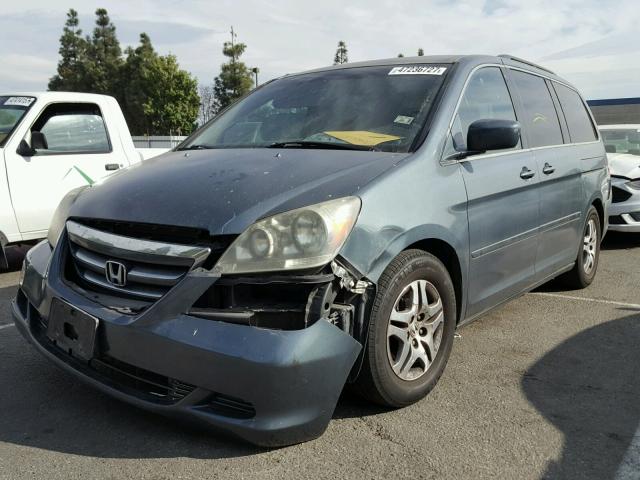 5FNRL38406B428961 - 2006 HONDA ODYSSEY EX TURQUOISE photo 2