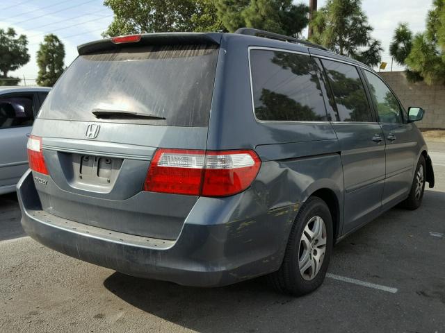 5FNRL38406B428961 - 2006 HONDA ODYSSEY EX TURQUOISE photo 4