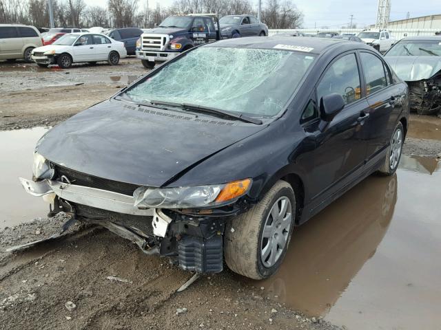 1HGFA16577L130108 - 2007 HONDA CIVIC LX BLACK photo 2