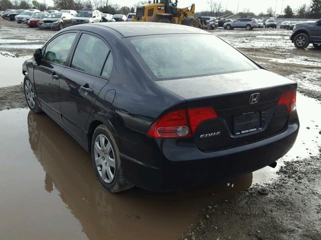 1HGFA16577L130108 - 2007 HONDA CIVIC LX BLACK photo 3