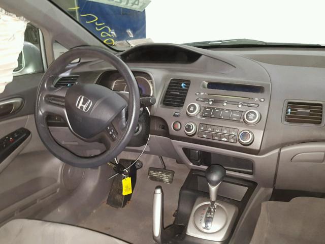 2HGFA16528H350383 - 2008 HONDA CIVIC LX GRAY photo 9