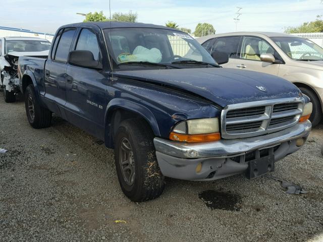 1B7HL48N92S664578 - 2002 DODGE DAKOTA QUA BLUE photo 1