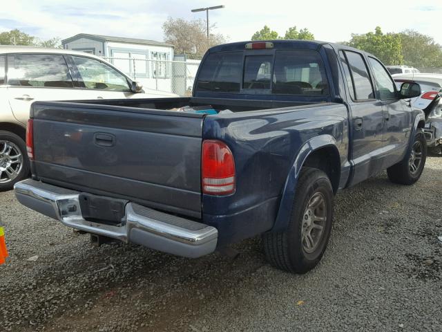 1B7HL48N92S664578 - 2002 DODGE DAKOTA QUA BLUE photo 4