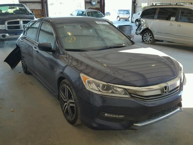 1HGCR2F66GA030801 - 2016 HONDA ACCORD SPO BLUE photo 1