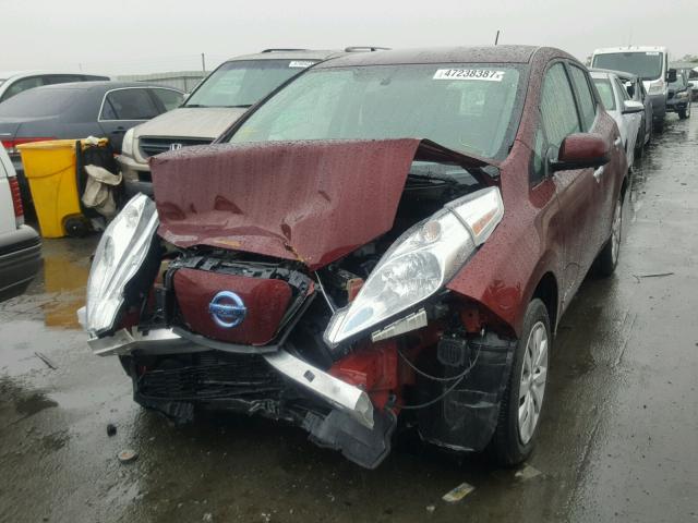 1N4BZ0CP6GC314774 - 2016 NISSAN LEAF SV BURGUNDY photo 2