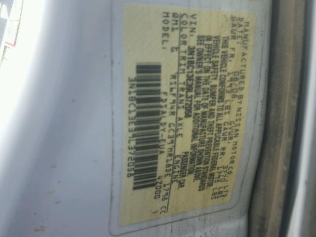 3N1BC13E39L372058 - 2009 NISSAN VERSA S WHITE photo 10