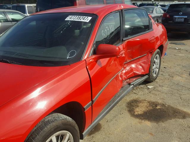 2G1WF52E219259331 - 2001 CHEVROLET IMPALA RED photo 10