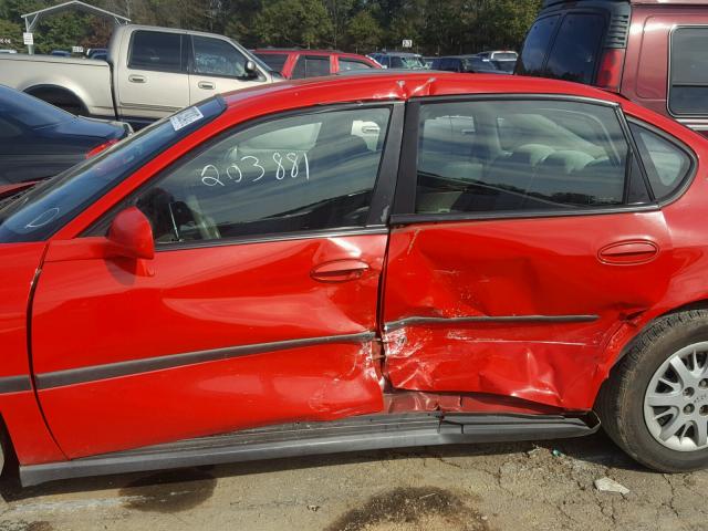 2G1WF52E219259331 - 2001 CHEVROLET IMPALA RED photo 9