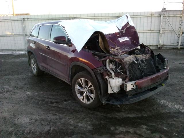 5TDBKRFH7FS182192 - 2015 TOYOTA HIGHLANDER MAROON photo 1