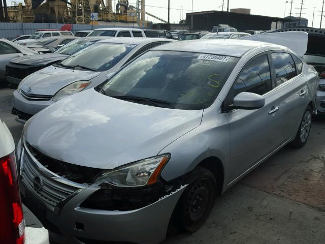 3N1AB7AP1EY257610 - 2014 NISSAN SENTRA S GRAY photo 2