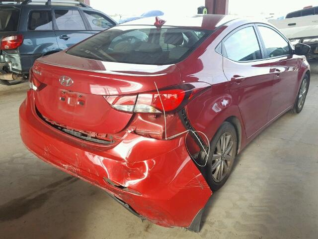 KMHDH4AE5FU303901 - 2015 HYUNDAI ELANTRA SE RED photo 4