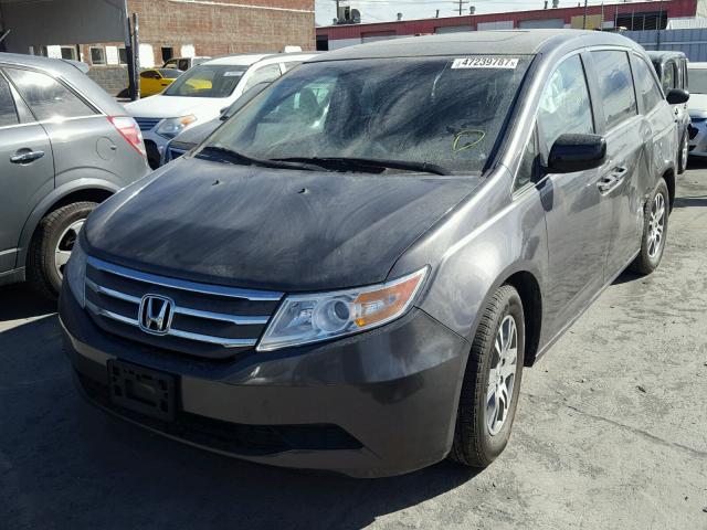 5FNRL5H63DB033800 - 2013 HONDA ODYSSEY EX GRAY photo 2