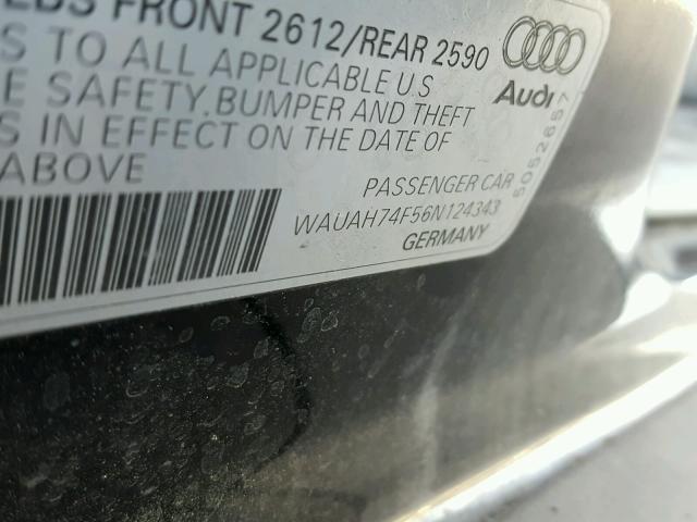 WAUAH74F56N124343 - 2006 AUDI A6 3.2 BLACK photo 10