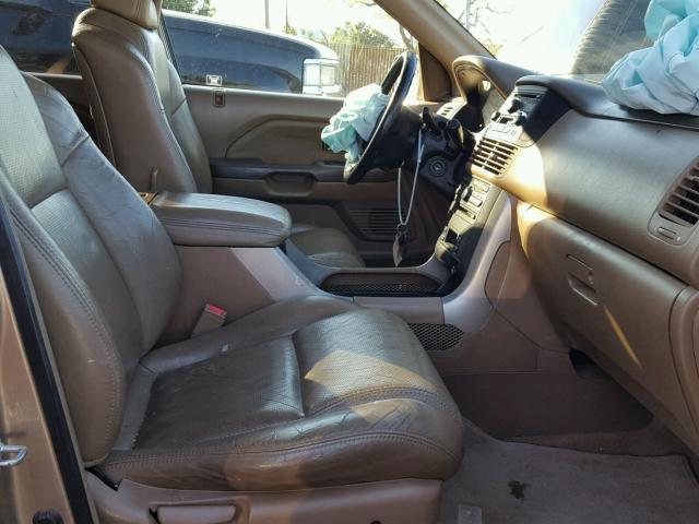 2HKYF18674H589847 - 2004 HONDA PILOT EXL TAN photo 5