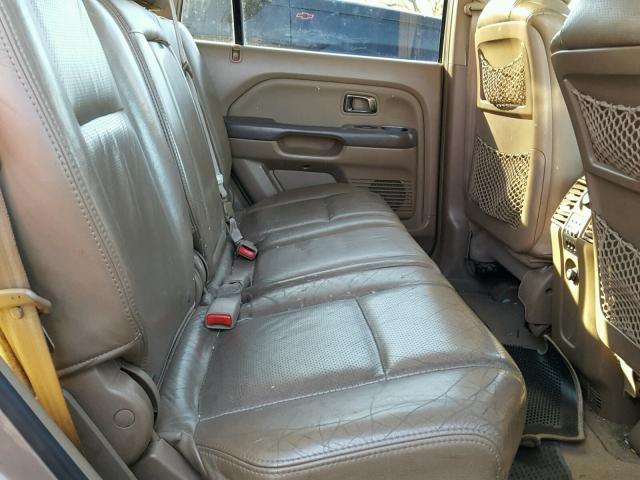 2HKYF18674H589847 - 2004 HONDA PILOT EXL TAN photo 6