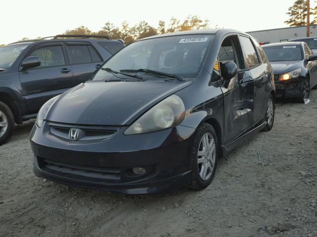 JHMGD38657S034638 - 2007 HONDA FIT S BLACK photo 2