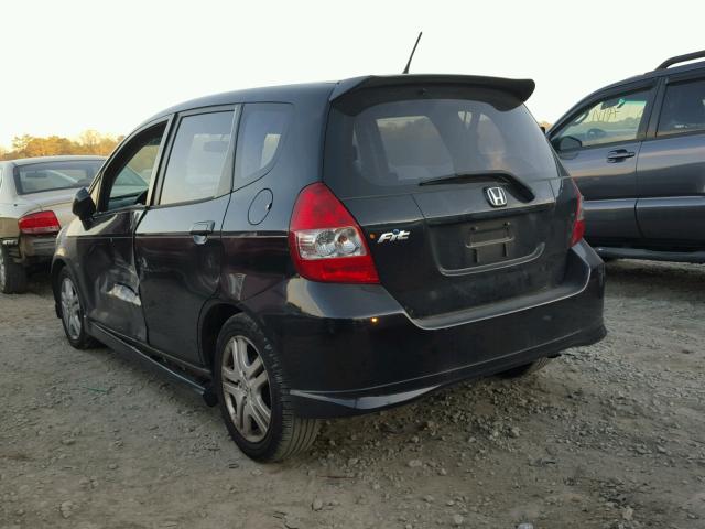 JHMGD38657S034638 - 2007 HONDA FIT S BLACK photo 3